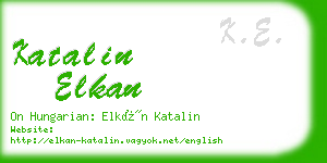 katalin elkan business card